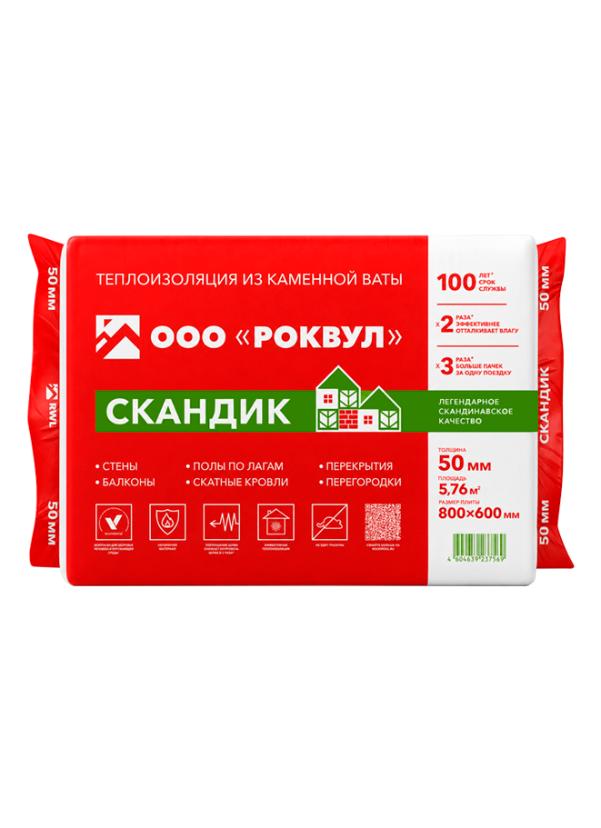 Утеплитель РОКВУЛЛ Лайт Баттс Скандик